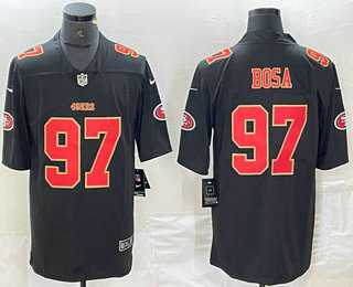 Mens San Francisco 49ers #97 Nick Bosa Black Red Fashion Vapor Limited Stitched Jersey->san francisco 49ers->NFL Jersey